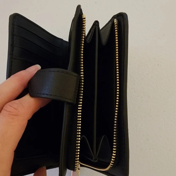 Kate spade Staci Colorblock Small Zip Around Wallet Warm Beige Black - Picture 2 of 9